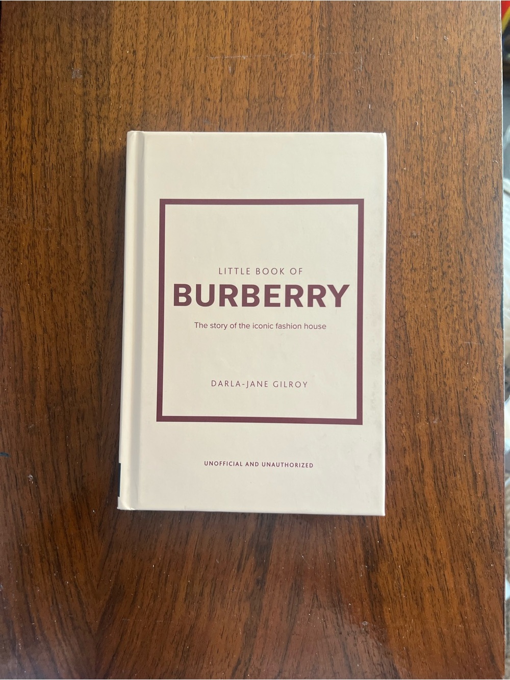 Burberry Book — Cream Cover with Maroon Trim